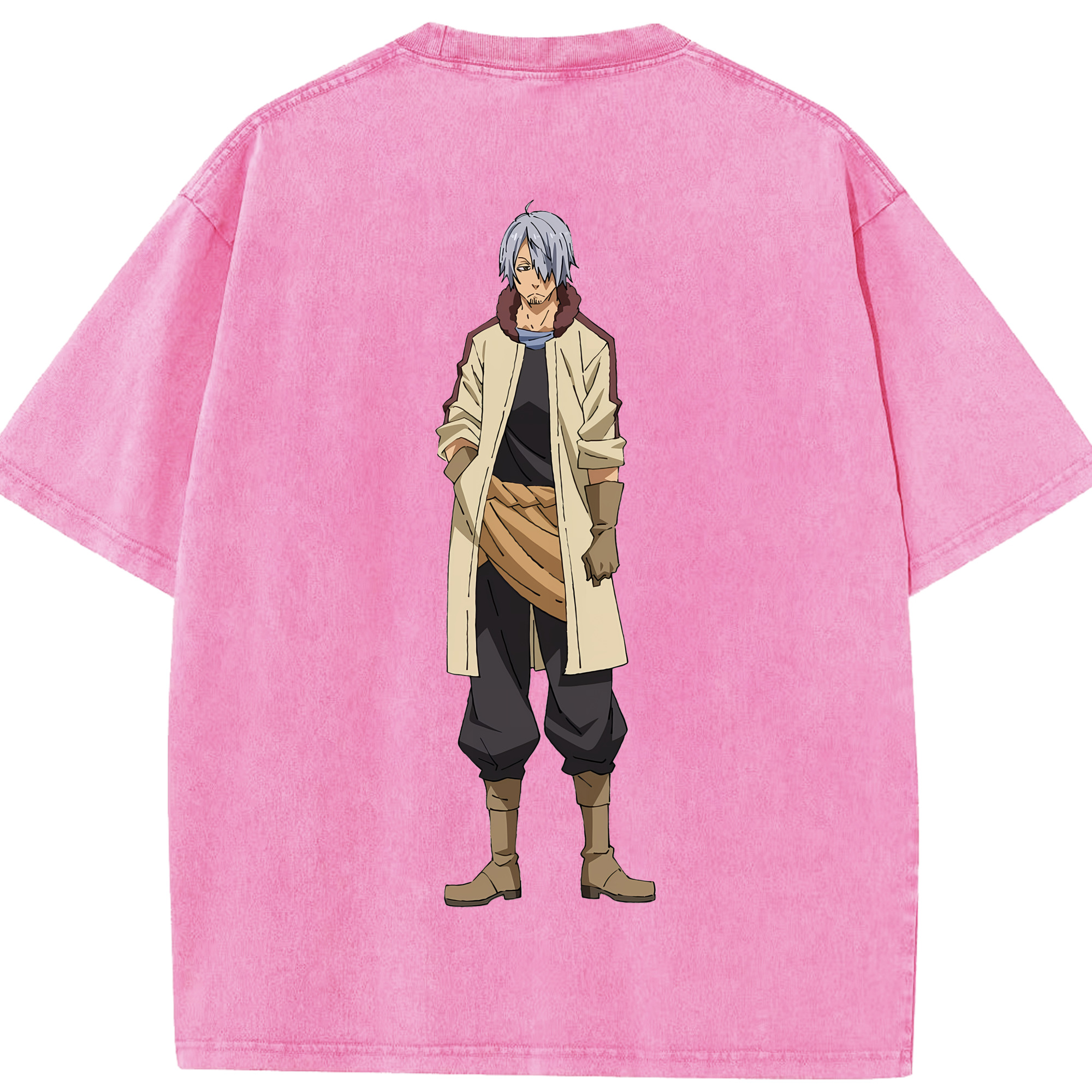 （画像用） 転スラ Regarding Reincarnated to Slime 綿100% ヴィンテージ風 半袖Tシャツ（背面プリント）